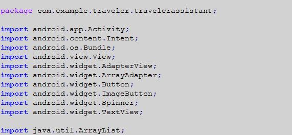 Δημιουργήσαμε μια @Override μέθοδο την oncreate() η οποία καλείτε όταν αρχίζει η δραστηριότητα, o setcontentview αναλαμβάνει να συμπεριλάβει το xml αρχείο activity_airport.
