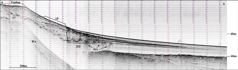 δελταϊκής πλατφόρμας. ΘΑ: θύλακες αερίων, ΨΑ: ψευδοανάκλαση.