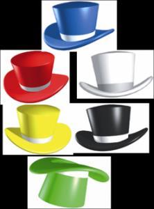 Τα 6 σκεπτόμενα καπέλα του De Bono Κόκκινο καπέλο: Συναισθήματα/ διαισθήσεις Κίτρινο καπέλο: Θετικές κρίσεις/αισιοδοξία, Μαύρο καπέλο: Κριτική