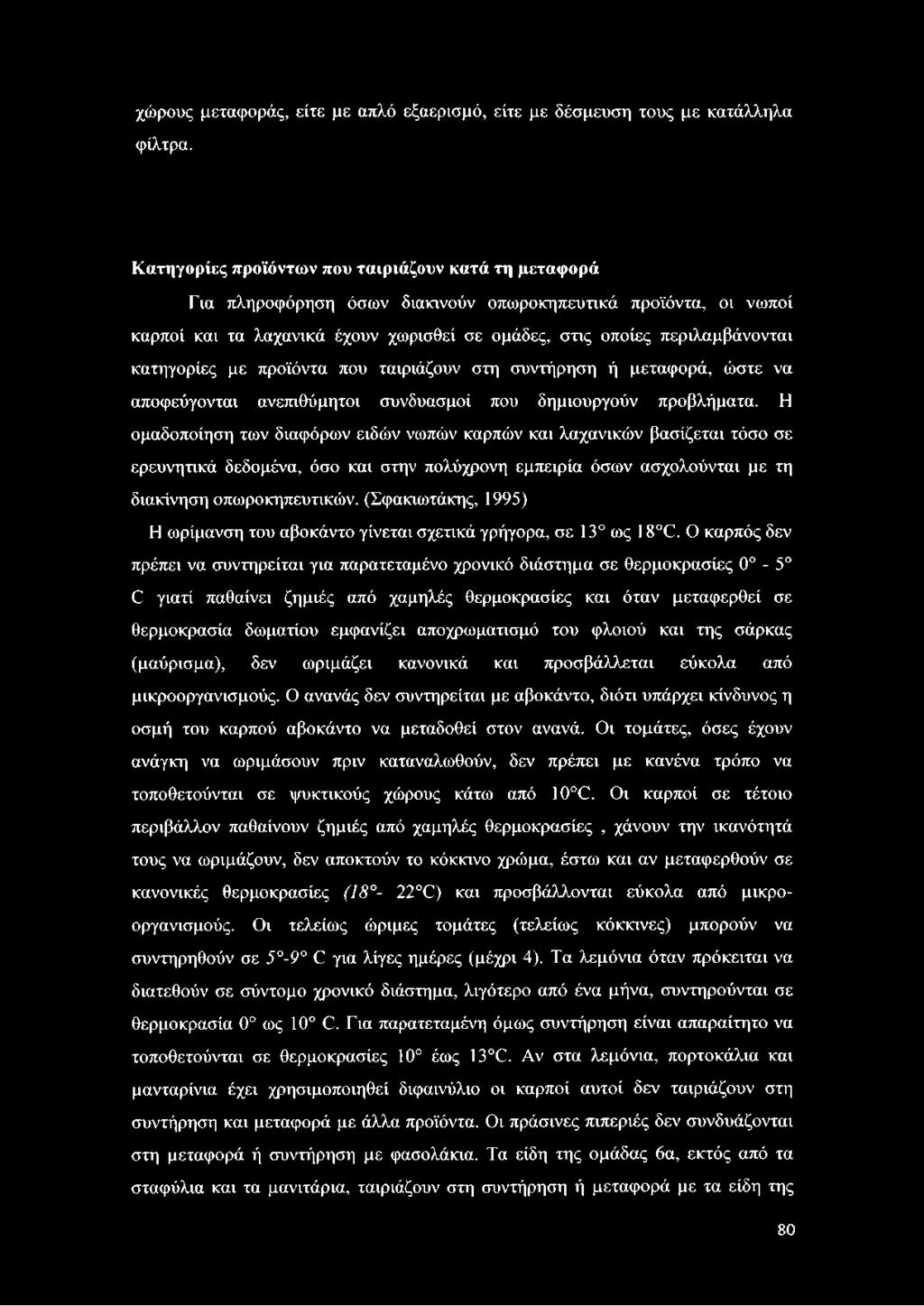 (Σφακιωτάκης, 1995) Η ωρίμανση του αβοκάντο γίνεται σχετικά γρήγορα, σε 13 ως 18 0.