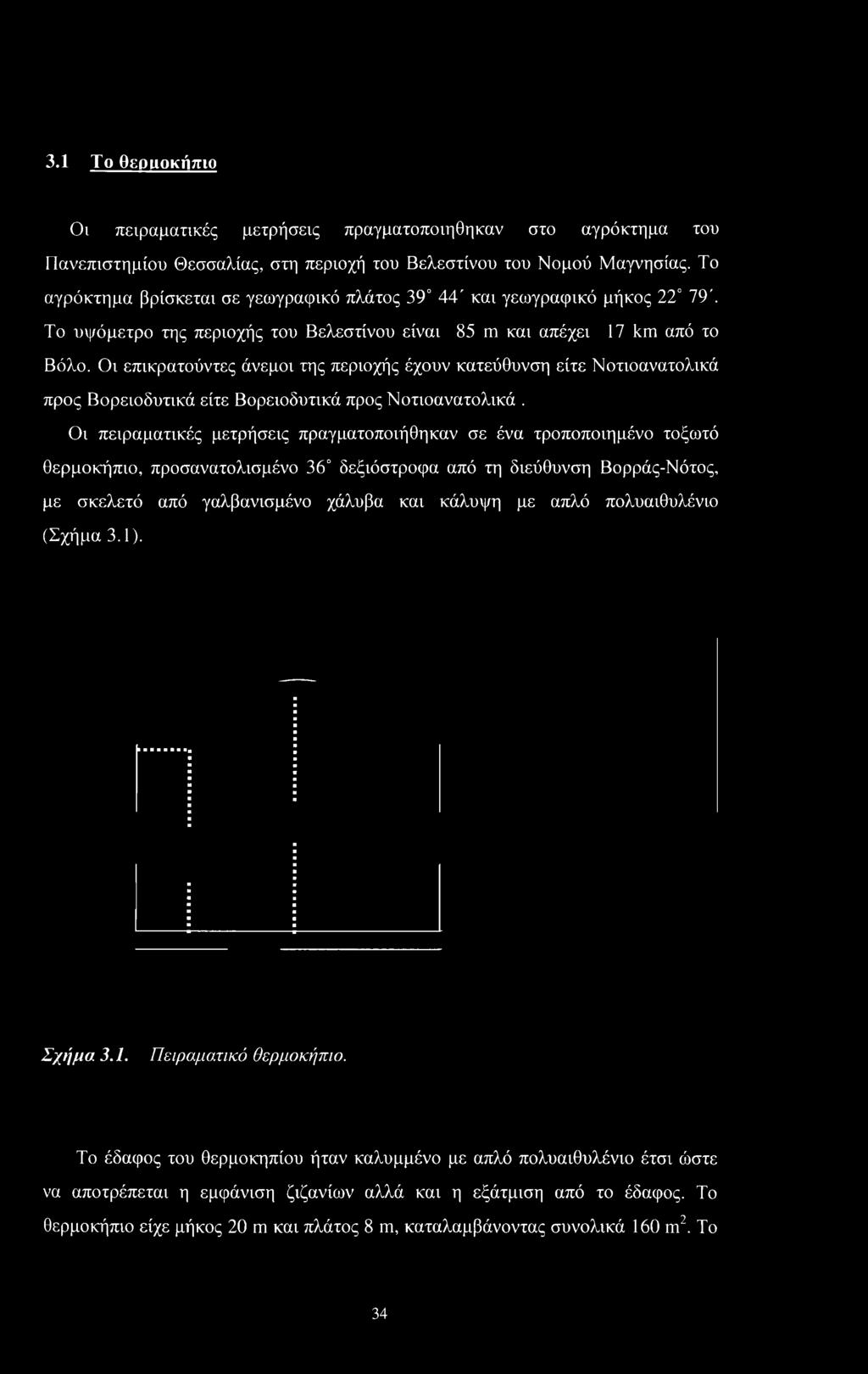 Οι επικρατούντες άνεμοι της περιοχής έχουν κατεύθυνση είτε Νοτιοανατολικά προς Βορειοδυτικά είτε Βορειοδυτικά προς Νοτιοανατολικά.