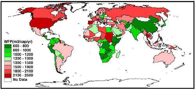Ευρώπης όπως η Ελλάδα, η Ιταλία κι η Ισπανία (2300-2400 m 3 /κατ/έτος). Στον αντίποδα βρίσκονται οι Κινέζοι, με μέσο ΥΑ μόλις 700 m 3 /κατ/έτος.