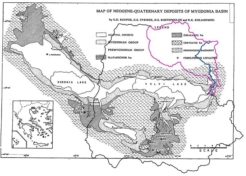 Σχήμα 4.26. Στο χάρτη απεικονίζεται το Μυγδονιακό-Προμυγδονιακό σύστημα.