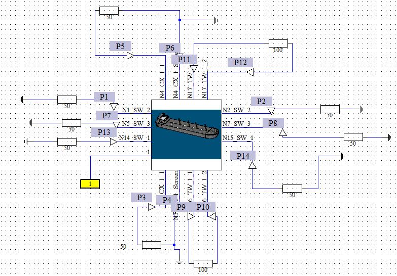 4.6.4 Ορισμός Καλωδίων στο μοντέλο Tο CST παρέχει ένα ξεχωριστό παράθυρο για το σχεδιασμό των καλωδίων. Μέσω του Schematic μπορούμε εισάγουμε κυκλώματα μέσω PSpice, εξωτερικές θύρες (external ports).
