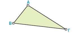 Εφαρμογή 1 Ας πάρουμε από τα γνωστά μας σχήματα το τρίγωνο, με κορυφές τα σημεία Α, Β, Γ και το τετράπλευρο, με κορυφές τα σημεία Α, Β, Γ, Δ και ας δούμε, ποια ονομασία έχουν τα ευθύγραμμα τμήματα
