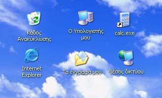 2.2 Επιφάνεια εργασίας 1. Πώς ονομάζεται η αρχική οθόνη που αποτελεί και την «αφετηρία» μας στη χρήση του λειτουργικού συστήματος Windows XP; 2.