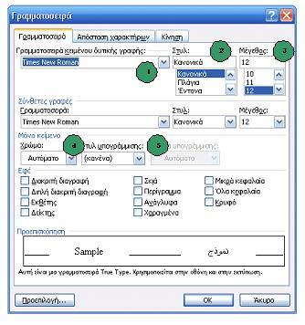 Γραμματοσειρά Η εργασία με ένα κείμενο το πρώτο που απαιτεί είναι η αλλαγή του στυλ (σχεδίου) γράμματος που χρησιμοποιούμε.