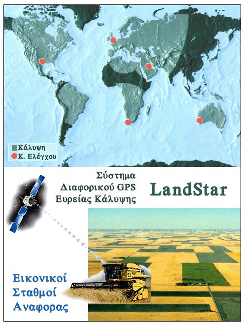 5.10 ΣΥΣΤΗΜΑ LANDSTAR Με μια σειρά σταθμών αναφοράς που λειτουργούν σε 24ωρη βάση σε όλο τον κόσμο το σύστημα LandStar αντιπροσωπεύει το πιο εκτενές δίκτυο διαφορικού GPS ευρείας κάλυψης που