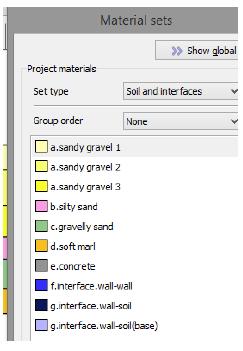 Figure 3.3: Material sets window Figure 3.