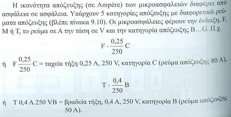 Επιλογή μέσου προστασίας σε Ε.Η.Ε. Ασφάλειες τήξεως χαρακτηριστικά στοιχεία Τάση Ονομαστικό Ρεύμα: το ρεύμα που επιτρέπεται να