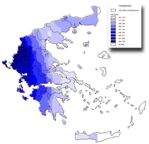 Από το χάρτη του Σχήματος 6, μπορούμε να συμπεράνουμε την ιδιαιτερότητα της Ελλάδας από πλευράς έντονης χωρικής διαφοροποίησης της