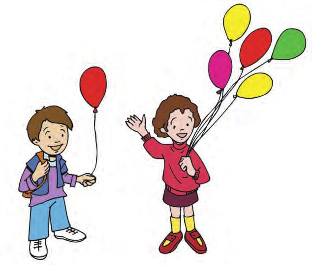 αριθμό μπαλονιών; Το κορίτσι πρέπει να δώσει μπαλόνια.