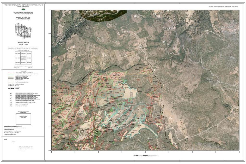 Εικόνα 22: Παράδειγμα δασικού χάρτη 04920-42270 Πηγή: Υπουργείο Περιβάλλοντος Ενέργειας και Κλιματικής Αλλαγής, 2012 Για την υπόλοιπη περιοχή χρησιμοποιήθηκαν οι