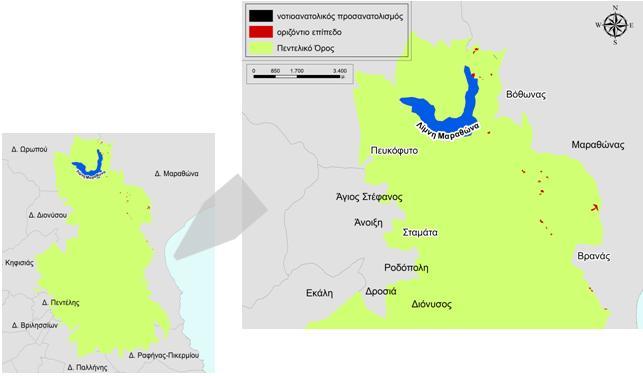 Χάρτης 23: Διαθέσιμες περιοχές για τη χωροθέτηση του φωτοβολταϊκού πάρκου Πηγή: Ιδία Επεξεργασία 5.4 