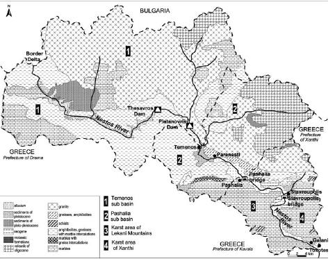 Γεωλογικός χάρτης Ελληνικού τμήματος Λεκάνης απορροής Νέστου,, (Ι