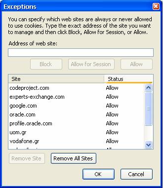 Privacy O Firefox µπορεί να διαχειριστεί µε ασφάλεια τους κωδικούς που πρέπει να εισάγουµε σε διάφορα sites.