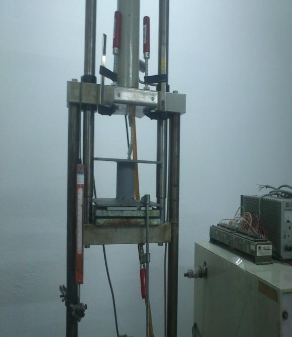 Το εφαρμοζόμενο φορτίο θλίψης (compressive load) μετριέται με τον αισθητήρα φορτίου (load cell)-τύπου GLG-2B με ευαισθησία (- +) 1 Kp, ακρίβειας (- +) 0.