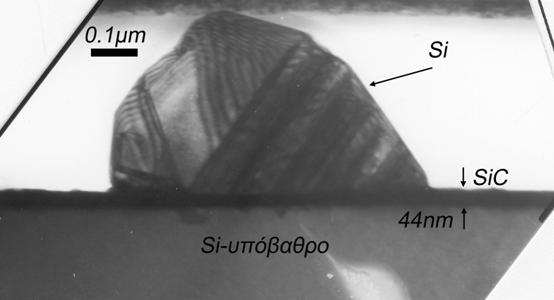 Η μορφολογία των δειγμάτων ήταν C/3C-SiC/Si-υπόστρωμα. Τα υμένια SiC είχαν πάχος 30nm ενώ το υμένιο επικάλυψης C είχε πάχος 2nm.