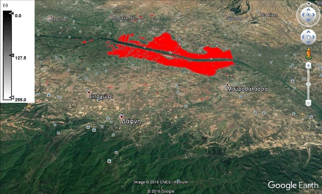 Εικόνα 30. Τοπογραφική Διόρθωση εικόνας Sentinel 1 στο Google Earth 3.1.8.