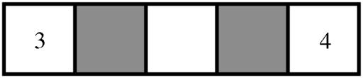 16. Ria wants to write a number in each box of the diagram shown. She has already written two of the numbers.