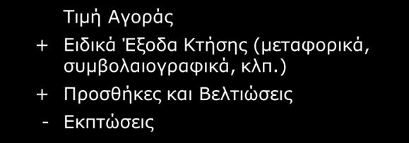 Η αξία κτήσεως των Ενσώματων Παγίων Στοιχείων προκύπτει ως εξής: Έξοδα Συντήρησης και τα Έξοδα Επισκευής αποτελούν έξοδα