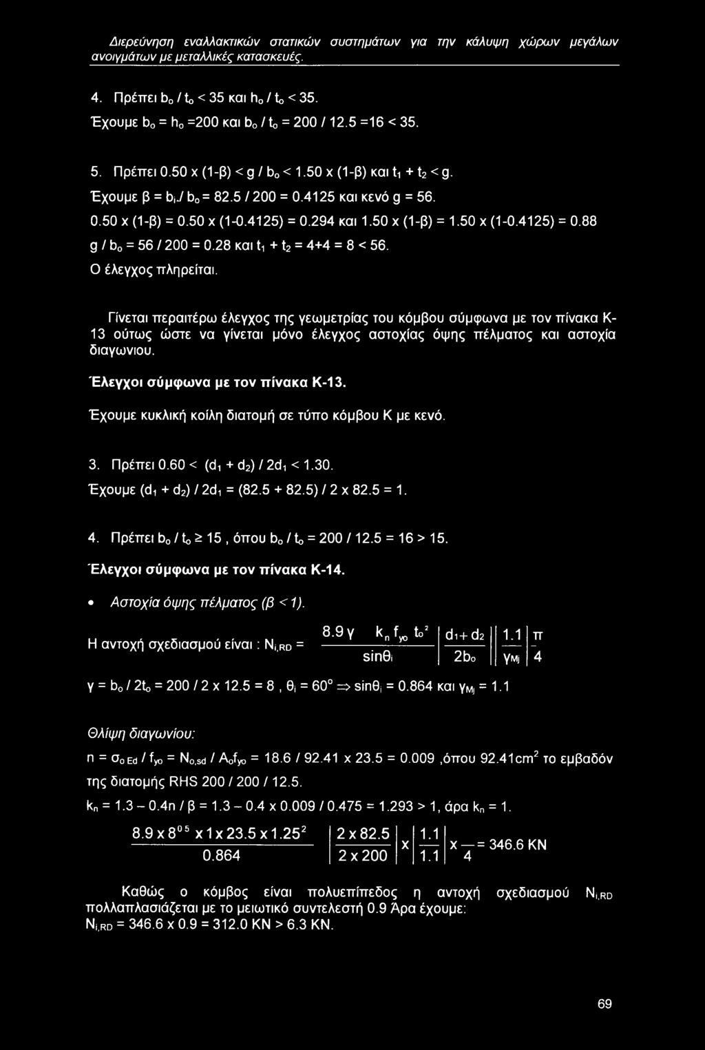 28 και U +12 = 4+4 = 8 < 56. Ο έλεγχος πληρείται.