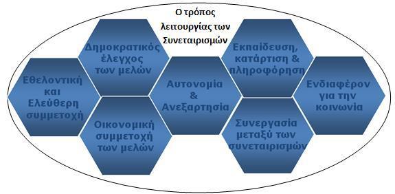 Οι συνεταιριστικές αρχές συνθέτουν τον ιδιαίτερο τρόπο λειτουργιάς των Συνεταιρισμών Συνοψίζοντας, θα πρέπει να επισημάνουμε κάποια βασικά στοιχεία που διαφοροποιούν τους αγροτικούς συνεταιρισμούς