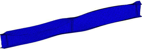 4. THE NUMERICAL MODEL 4.1 The numerical simulation A detailed finite element model is proposed in order to evaluate the rotational capacity of the steel I-beam at elevated temperatures.