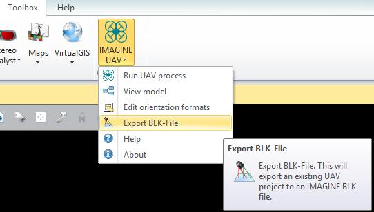 Εικόνα 98: Διαδικασία επιλογής " Export BLK-File" Με την επιλογή αυτή, ανοίγει το παράθυρο διαλόγου Spatial Model (Εικ.99), το οποίο έχει τρία πεδία προς συμπλήρωση.