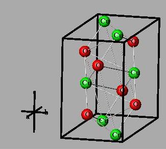 Η δομή σχηματίζεται με εναλλασσόμενη διάταξη ιόντων Ca και O στα
