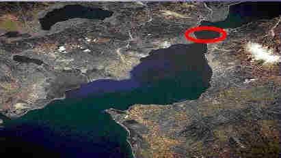 Εικόνα 9: Χάρτης της Ελλάδας στον οποίο σηµειώνεται µε κόκκινο κύκλο ο Κορινθιακός Κόλπος πηγή: http://www.survey.ntua.gr/main/labs/carto/research/projects/relief-g.