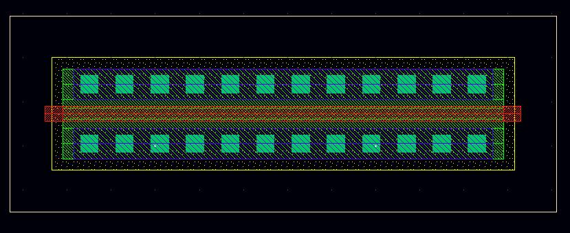 NTUB CONT ΜΕΤ1 POLY Diffusion PPLUS Εικόνα 17: Στοιχείο PMOS CONT ΜΕΤ1 POLY Diffusion NPLUS Εικόνα 18: Στοιχείο ΝMOS 5. Η διάταξη των μασκών στο σχέδιο, όπως τα μεγέθη, η επικάλυψη, οι αποστάσεις, κ.