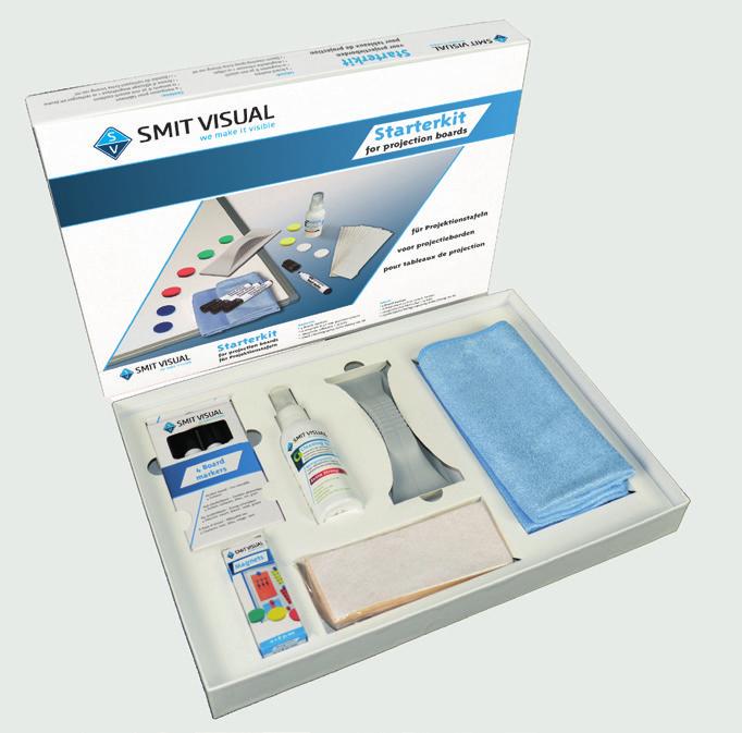 STARTER KITS Starter Kit για γυάλινους πίνακες Starterkit für Glastafeln Starter kit for glass boards Σετ που αποτελείται από 5 μαρκαδόρους πίνακα, 5 ισχυρούς μαγνήτες γυάλινου ασπροπίνακα, 1