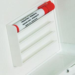 The ink is alcohol based and on whiteboards it is dry erasable. Planning markers: felt-tip pens with a finer tip and can be used on both white and planning boards.