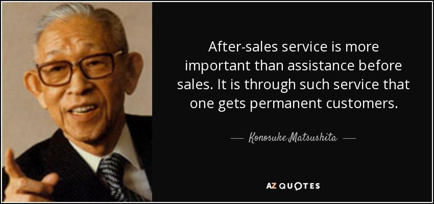 After Sales Service & Follow-Up Japanese industrialist who founded Panasonic, the largest