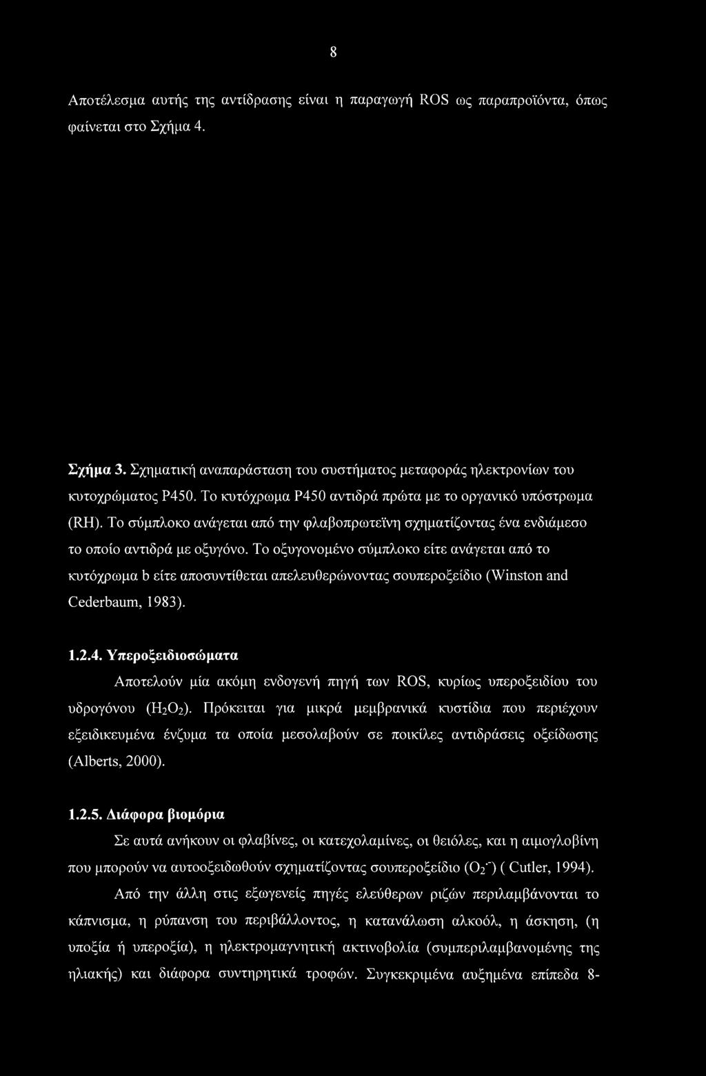 Το οξυγονομένο σύμπλοκο είτε ανάγεται από το κυτόχρωμα b είτε αποσυντίθεται απελευθερώνοντας σουπεροξείδιο (Winston and Cederbaum, 1983). 1.2.4.