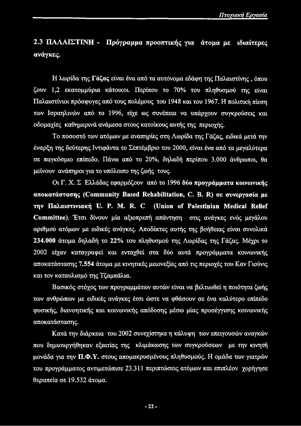 Η πολιτική πίεση των Ισραηλινών από το 1996, είχε ως συνέπεια να υπάρχουν συγκρούσεις και οδομαχίες καθημερινά ανάμεσα στους κατοίκους αυτής της περιοχής.