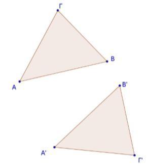 Με προτροπή του διδάσκοντα σχεδιάζουν τα τμήματα που έχουν ως άκρα αντίστοιχες κορυφές των τριγώνων και εξετάζουν την σχέση που έχει ο άξονας με αυτά τα τμήματα.