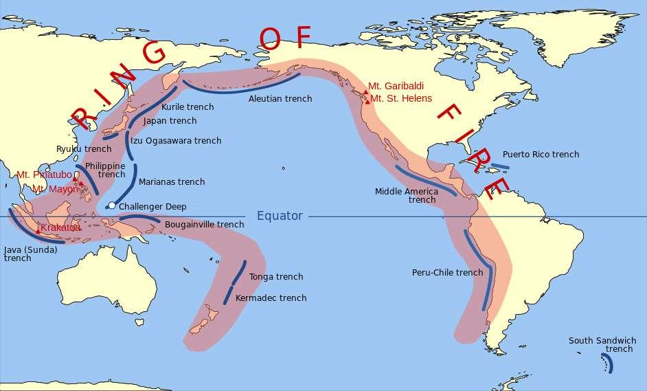 Η περιοχή Ring of Fire έχει και έντονη σεισμική δραστηριότητα.