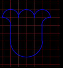 (18π + 1) cm D (1π + 1) cm 7. ieť na obrázku tvoria štvorčeky so stranou dlhou 1 cm. Hrubo orámovaný útvar je ohraničený štvrťkružnicami a polkružncami, ktorých stredy sú vo vrcholoch štvorčekov.