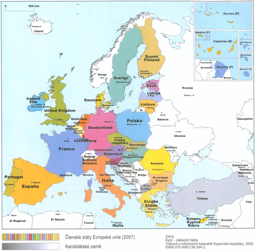 1.1.3 Geografia Európskej únie Európska únia predstavuje zoskupenie 27 členských štátov rozprestierajúcich sa prevažne na európskom kontinente.