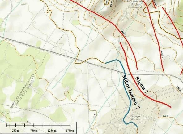 296 km ΔΕΙΚΤΗΣ ΔΑΝΤΕΛΩΣΗΣ S7: Εικόνα 123 Απεικόνιση του 7 ου ρηξιγενούς πρανές και της