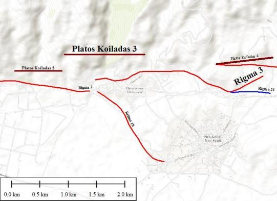 ΠΛΑΤΟΣ ΚΟΙΛΑΔΑΣ 3: Εικόνα 131 Η θέση της τρίτης τομής στην οποία μελετάται ο