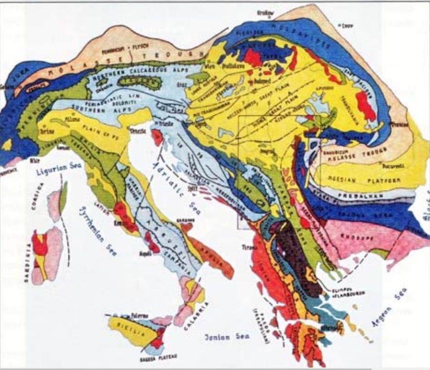 Ερζεγοβίνης, Σερβίας και Μαυροβουνίου ανήκουν στις Διναρικές Άλπεις Εικόνα 14. Ο ελληνικός χώρος την περίοδο της Αλπικής ορογένεσης καλύπτονταν από τη θάλασσα της Τηθύος.