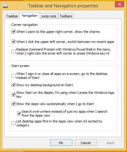 Προσαρμογή της οθόνης Έναρξη Τα Windows 8.