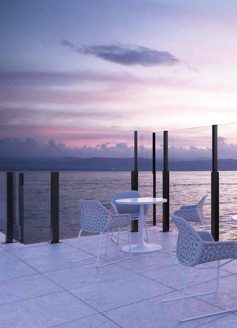 8 Open air Thea Το Open Air Thea είναι η αρμονική συμβίωση ενός γραμμικού διαφανές γυαλιού, των εξαιρετικών ιδιοτήτων του αλουμινίου και έξυπνης τεχνολογίας.