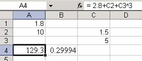.8+C+C3^3 C/C3-.45E-5*(A+LN(A)) U prethodm umerčkm formulama (daju umerčku vredost kao rezultat) kostate (brojev) su.8,3,.45e-5,5.
