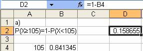 b) Traž se uslova verovatoća: verovatoća da će astupt događaj, X > 05 pošto je astupo događaj, X > 90 račua se pomoću formule : P ( X > 05/ X P > 90) [( X > 05)( X > 90) ] P( X > 90) P( X > 05) P( X