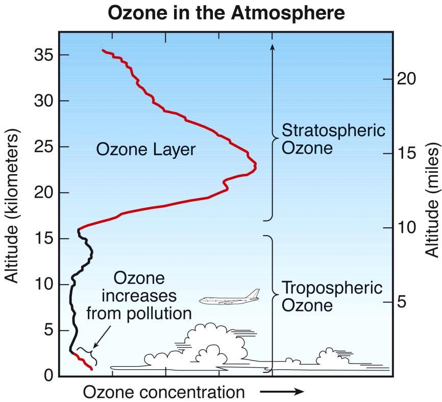 Ήλιος Παραγωγή όζοντος στην Στρατόσφαιρα Όζον Στρατόσφαιρα Υπεριώδης Ηλιακή Ακτινοβολία (UV) Μεταφορά στρατοσφαιρικού όζοντος στην Τροπόσφαιρα Ελεύθερη