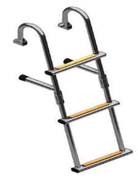 narrow, width 240mm, Nautinox, Τρία σκαλοπάτια / Three steps Τέσσερα σκαλοπάτια / Four steps: L750 L1010 43-7015 Σκάλα µπάνιου µε ξύλινα σκαλοπάτια,